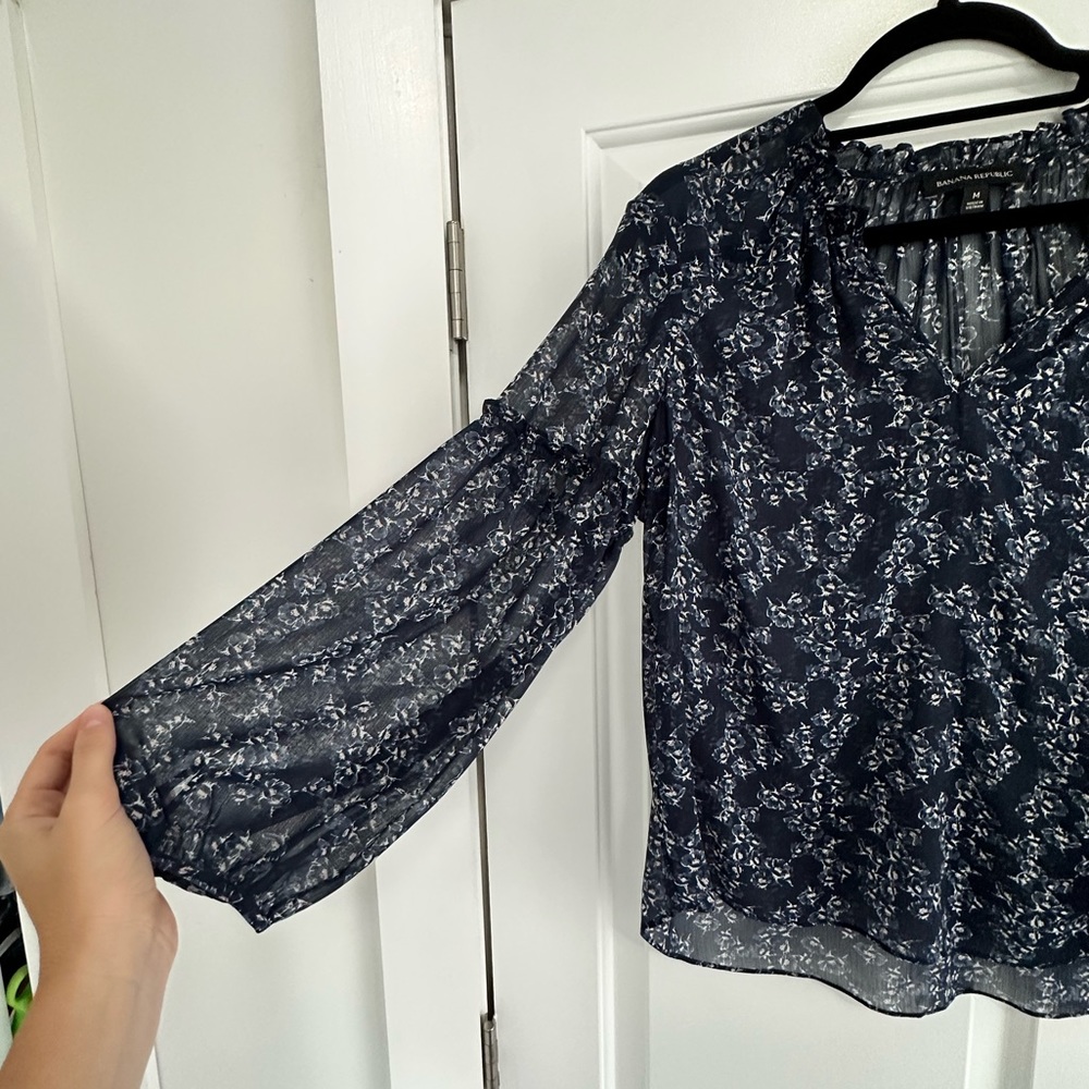 Banana Republic floral sheer top